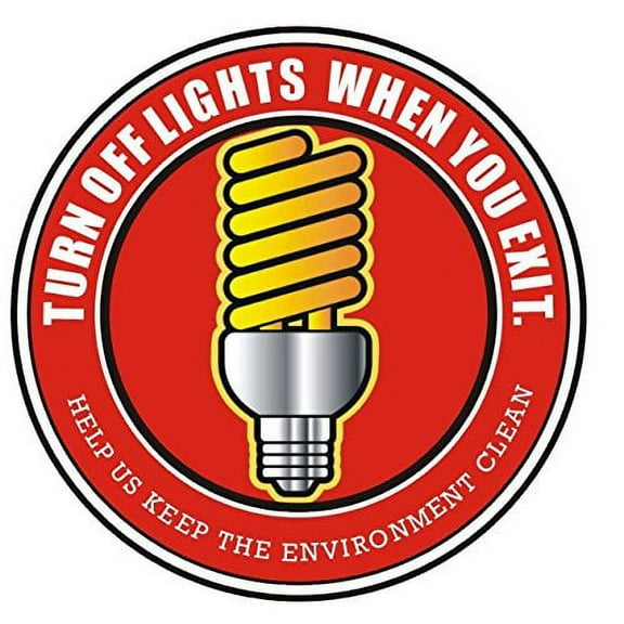 TURN OFF LIGHTS SIGNS - RED ALUMINIUM-HEAVY DUTY (Q3)