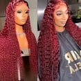thumbnail image 2 of Wine red small curly wig hot sale front lace small curly long curly full head wig, 2 of 10