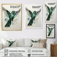 thumbnail image 4 of Designart "Blue Grey Hummingbird Enchanting Hum" Animals Canvas Wall Art, 4 of 5
