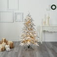 thumbnail image 4 of Nearly Natural 5' Flocked Fir Christmas Tree with 650  Micro LED and 386 Branches - Green, 4 of 10