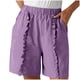 thumbnail image 2 of Puntoco Pantalones cortos casuales para mujer Pantalones cortos de tres piezas de color sólido de moda para mujer con cordón, 2 of 5