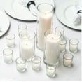 Richland & Eastland Set of 3 White Pillar Candles and Large Glass