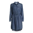 thumbnail image 5 of Time and Tru Women’s Soft Chambray Utility Shirt Dress, Sizes XS-XXXL, 5 of 6