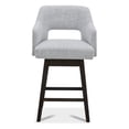 thumbnail image 2 of CHITA 26 in Swivel Counter Bar Stools Set of 2 with Open Contoured Back&Wood Legs, Fabric in Cloud, 2 of 8
