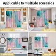 thumbnail image 6 of Teal Pink Marble Kitchen Curtains 72 Inch Length, Abstract Ink Painting Modern Luxury Grommet Top Bedroom Living Room Curtains, Light Filtering Cafe Curtain Drapes 2 Panels Set 104''x72'', 6 of 9