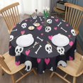 thumbnail image 3 of Happy Halloween Table Cloth Waterproof Spillproof Round Table Covers Pumpkin Skull Bat Spider Table Cover for Party Picnic Dinner Decor (70x70 inches), 3 of 6