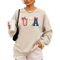 thumbnail image 5 of Ink-Printed USA Coquette Bow Sweatshirt for Women Girls Kids Patriotic July 4th Family Matching Sand Sweatshirt Adult Medium, 5 of 8