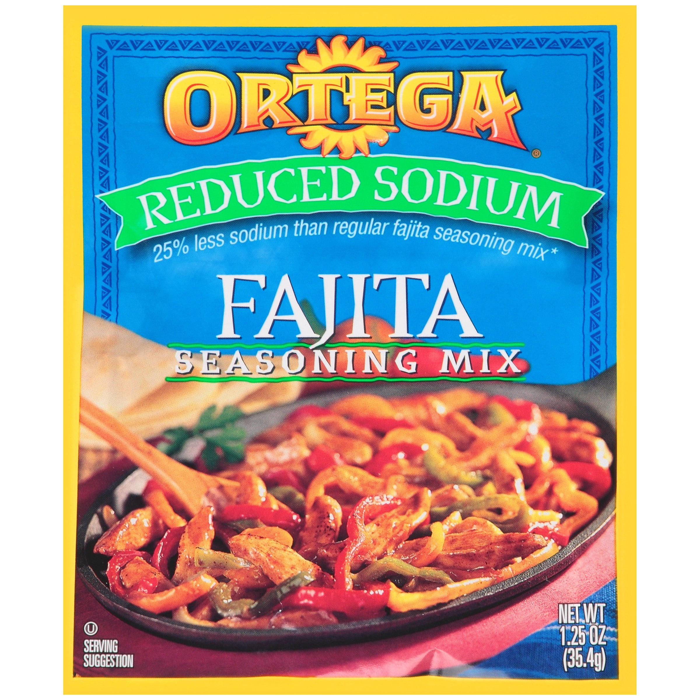 6 Pack Ortegaa A Reduced Sodium Fajita Seasoning Mix 1 25 Oz Walmart Com Walmart Com