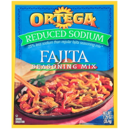 (4 Pack) OrtegaÃÂ® Reduced Sodium Fajita Seasoning Mix 1.25 (Best Fajita Seasoning Packet)