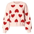 thumbnail image 4 of Arlun Heart Sweaters for Women Love Valentine's Day Knitted Puff Sleeves Crewneck Pullover Tops Casual Long Sleeve Relaxed Fit Cute Sweater 2026 Fashion New Outfits Pink XL, 4 of 4
