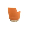thumbnail image 2 of Modern Boucle Swivel Barrel Chair, 360° Swivel Accent Chair with Gold Stainless Steel Base, Comfy Sherpa Armchair for Living Room & Bedroom, 2 of 10