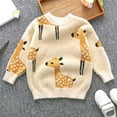 thumbnail image 2 of SGMVNU Girl Cozy Sweater Fall Tops - Fuzzy Christmas Pullover Sweater for Children's Baby Girls, Girl Knitwear Tops, Girls Fall Winter Outfit(Size 4-5 Years,Beige), 2 of 9