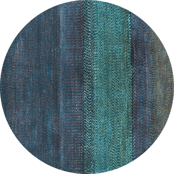 Ahgly Company Indoor Round Abstract Light Blue Contemporary Area Rugs, 4' Round