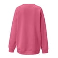 thumbnail image 4 of PEASKJP Chandails en Molleton Décontractés Oversize à Manches Longues Col Rond pour Femmes (m, Rose Vif), 4 of 5