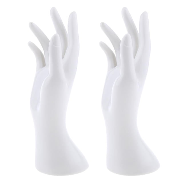 2 Unids Elegante Maniquí Mano Guantes Anillos Brazalete Reloj Joyería Soporte De Exhibición Soporte Organizador Holder, PVC DYNWAVEMX Exhibición de la mano del maniquí femenino