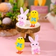thumbnail image 6 of 4PCS Easter Bunny Figurine Set 5.71in, Spring Tabletop Bunny with Carrot Decor for Easter Basket Display, Holiday Home Table Decorations, 6 of 9