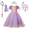 thumbnail image 1 of Disney-vestido de Princesa Sofía para niñas de 2 a 10 años, disfraz de lujo para Halloween, traje de malla de encaje con lentejuelas Fivean unisex, 1 of 2