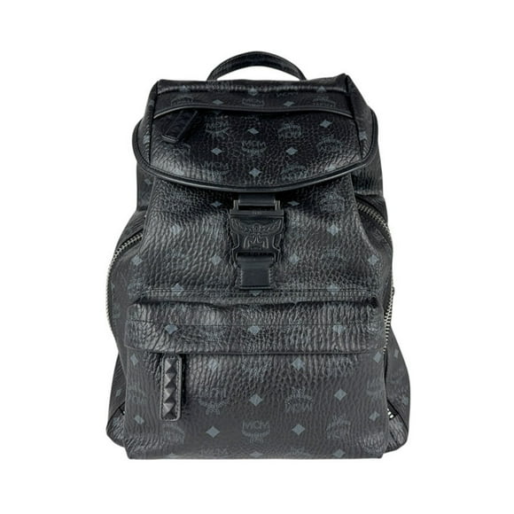 Pre-Owned MCM Backpack Leather Black Men's z5238 (Good)