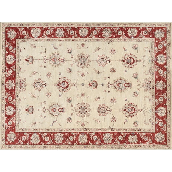 Ahgly Company Indoor Rectangle Traditional Deep Peach Orange Persian Area Rugs, 7' x 10'