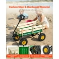 thumbnail image 3 of VEVOR Pull-Along Wagon for Kids, 39 inch Toddler Wagons with Wooden Panels & Handle, Supports up to 330 lbs, All-Terrain Utility Wagon Cart Birthday Present for Kids Gardening Beach, Green, 3 of 9