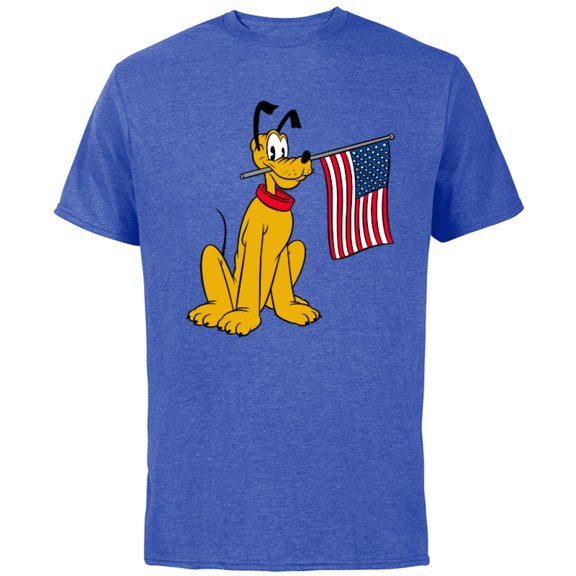 Disney Pluto Americana - Short Sleeve Cotton T-Shirt for Adults - Customized-Royal Heather