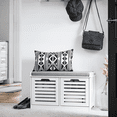 thumbnail image 1 of SoBuy White Storage Bench with 2 Drawers & Removable Seat Cushion, Shoe Cabinet Shoe Bench FSR23-II-W, 1 of 7