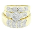 thumbnail image 4 of Midwest Jewellery 1/2cttw Diamond Trio Wedding Rings Set 10K Yellow Gold His and Her 3pc Set, 4 of 4
