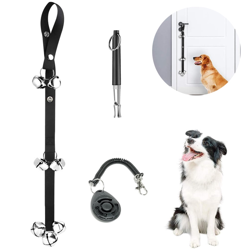 Premium Dog Potty Training Bells and Puppy Training Clicker Adjustable 7 Extra Large Loud Dog Bells Door Knob Training for Housetraining AUOIKK Dog Doorbells