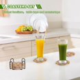 thumbnail image 3 of 6 Pcs Drink Coasters with Holder 3.94in Woven Coasters for Drinks Colored Autumn Leaves Coaster Set for Protection Table, 3 of 7