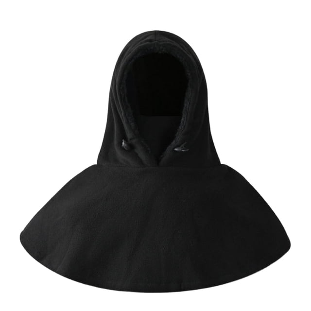 Injueey Máscara femenina de poliéster, gorros cálidos para mujer, máscara de esquí a prueba de viento de invierno, capucha Sherpa, Suministros térmicos negro