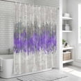 thumbnail image 6 of Purple Grey Abstract Shower Curtain, Waterproof Shower Curtains for Bathroom, Gradient Geometric Graffiti Modern Art Washable Fabric Bathtub Curtain Set Bath Decor with 12 Hooks 48"x72", 6 of 8