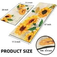 thumbnail image 6 of Sunflower Kitchen Rug Sets 2 Piece Anti-Fatigue Yellow Vintage Floral Farmhouse Non Skid Kitchen Floor Mats Cushioned Comfort Standing Mat Waterproof Sink Carpet(17.3 x 28 inch+17.3 x 47 inch), 6 of 6