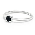 thumbnail image 3 of Gem Stone King 10K White Gold Black Onyx Solitaire Engagement Ring for Women (0.13 Cttw, Round 3.5MM, Gemstone December Birthstone, Size 9), 3 of 6