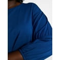 thumbnail image 2 of Terra & Sky Women's Plus Size Double Blouson Top with 3/4-Length Sleeves, Sizes 0X-5X, 2 of 5