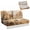 Autumn Stag Deer Scenery, variant on Xixirimido RV Couch Covers for Sofa Bed 2-Piece Stretchable Backrest & Seat Covers for Jackknife Sofa Bed Anti-slip Camper Couch Covers, Teal Wild Daisy Print