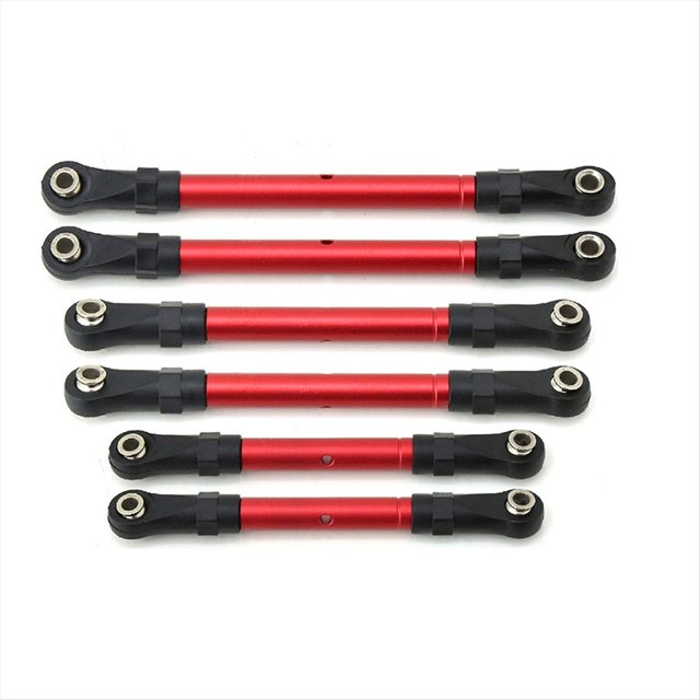 Varilla de Dirección Ajustable Delantera y Trasera para Hoss/Slash/ 4WD RC Car Upgrade Parts Red