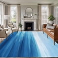 thumbnail image 2 of Area Rug 60×96in, Abstract Minimalism Blue Ocean Waves Floor Carpet Living Room Rug, Aqua Theme Non-Slip Welcome Mat Indoor Rugs for Bedroom Dining Room, 2 of 9