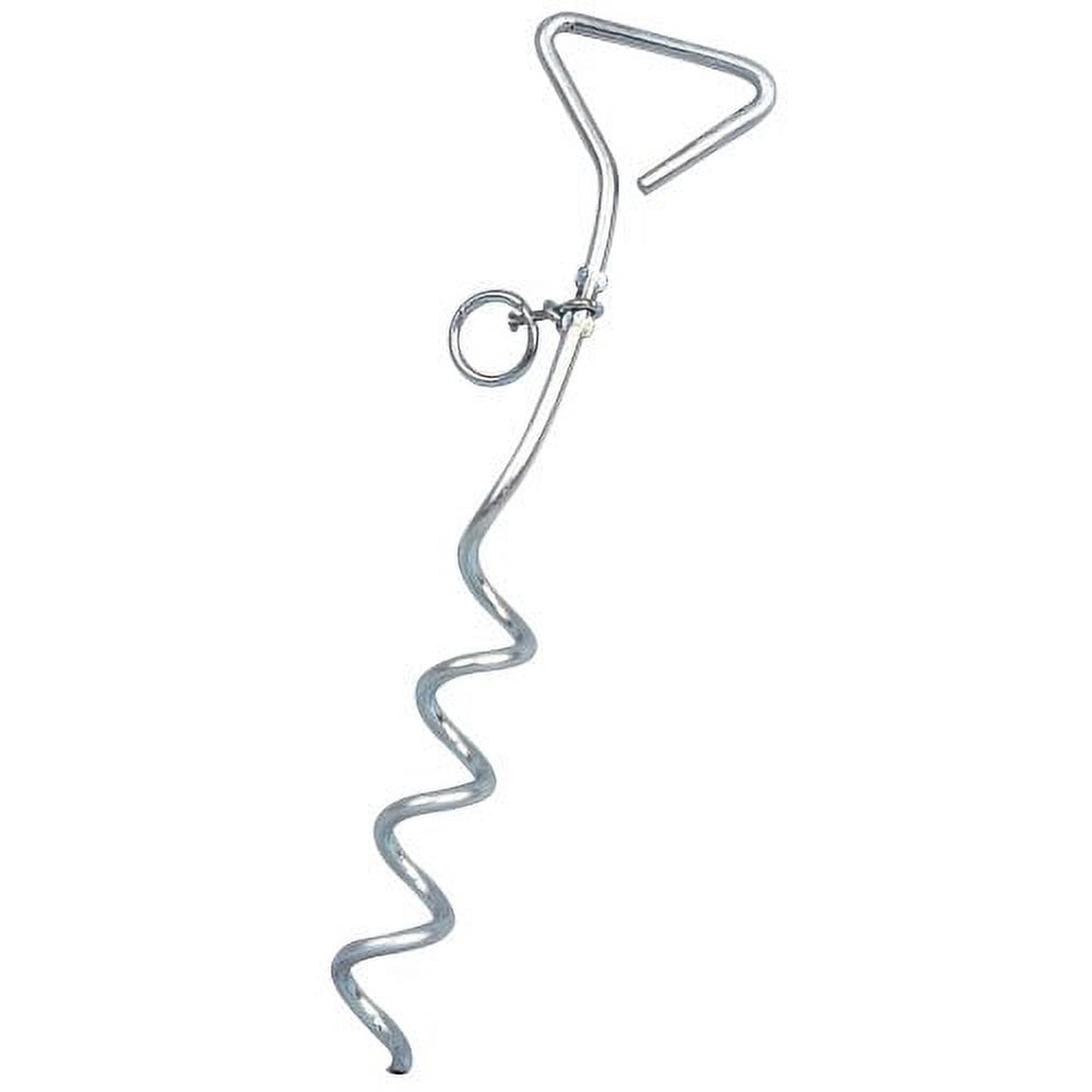 Camco 42572 12" Spiral Anchor Tie-Out with 360-Degree Swivel Ring - Secures Your Pet While Outside