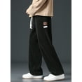 thumbnail image 6 of Corduroy Straight Casual Pants Men Korean Wide Leg Long Trousers Sport Sweatpants 2024 New, 6 of 6