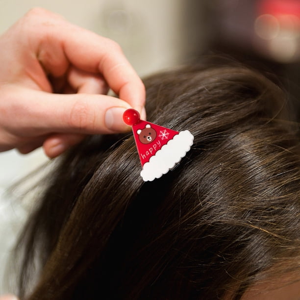 Xihbxyly Ofertas de Iluminación Dibujos Animados de Adornos Navideños, Lindas Pinzas para El Cabello Navideño, Tarjetas para El Cabello, Tocados Navideños, Suministros para Regalos Navideños, Decorac