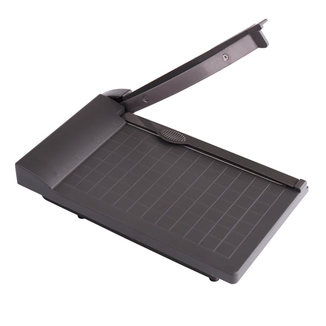 Mini cortadora de papel de guillotina, longitud de corte de 160 mm (6 pulgadas), máquina cortadora de papel de escritorio con cabezal de corte de seguridad para manualidades, color negro