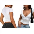thumbnail image 3 of Camisetas Sin Mangas para Mujer, de Verano, con Cuello en V, para Salir, con Encaje Fruncido, Camisetas Casuales de Moda. XL, 3 of 6