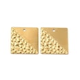 thumbnail image 2 of Ion Plating(IP) 304 Stainless Steel Pendants Square Charm Real 18K Gold Plated 22x22x1mm Hole: 1.6mm, 2 of 3