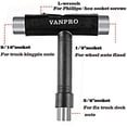 thumbnail image 2 of Herramienta Multifunción para Skateboard Vanpro All-In-One con Llave Allen en Forma de T y Llave de Cabeza Phillips en Forma de L (Negro Nieve, Paquete de 1), 2 of 3