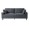 thumbnail image 5 of CQSXDA 81.8 Inch 2-Seater Corduroy Loveseat Sofa with Iron and Wood Frame, Square Armrests for Living Room or Apartment, Gray, 5 of 9