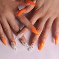 thumbnail image 2 of Fofosbeauty 24PCS Press on Fake Nails, Extra Long Coffin False Nails, Allshin Orange, 2 of 8