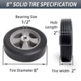 GICOOL 8" x 2" Solid Rubber FlatFree Tire and wheel, with Ball