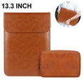thumbnail image 2 of Funda para computadora portátil compatible con MacBook Dell, con bolsa pequeña, funda protectora para computadora portátil de cuero de gamuza sintética MFZFUKR 222907-3, 2 of 8