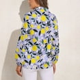 thumbnail image 2 of Lemons Blue Long Sleeve Blouse Woman Streetwear Casual Shirts Summer Oversize Woman Streetwear Clothing Birthday Present, 2 of 7