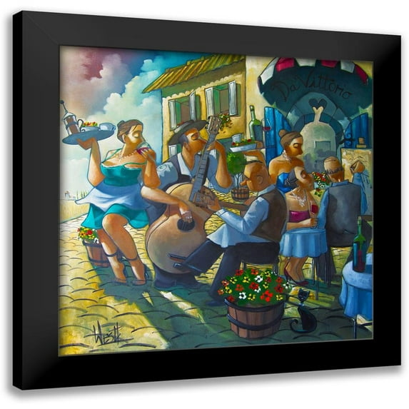 West, Ronald 12x12 Black Modern Framed Museum Art Print Titled - The Good Life (La Belle Vie)